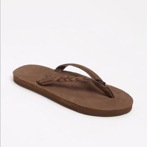 Rainbow ‘Flirty’ Braided Leather FlipFlop Expresso